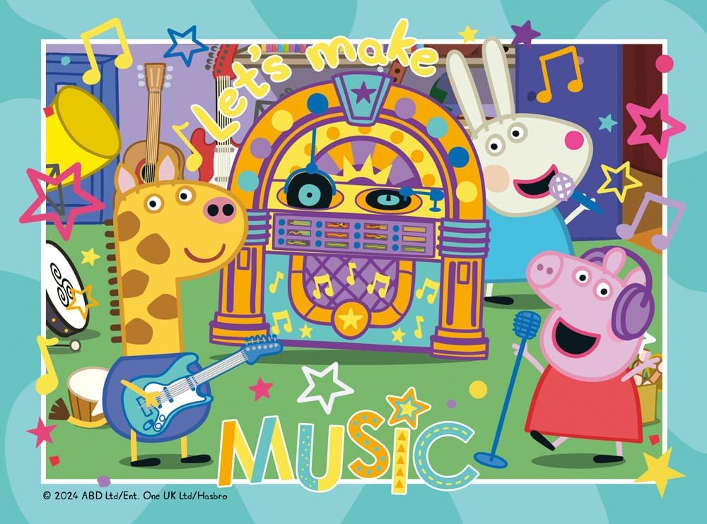 Ravensburger 12004016 Peppa Pig Toys for 3 Year Olds-4 in a Box Jigsaw Puzzles-12, 16, 20, 24 Piece-2024 Edition, Multicolour, One Size