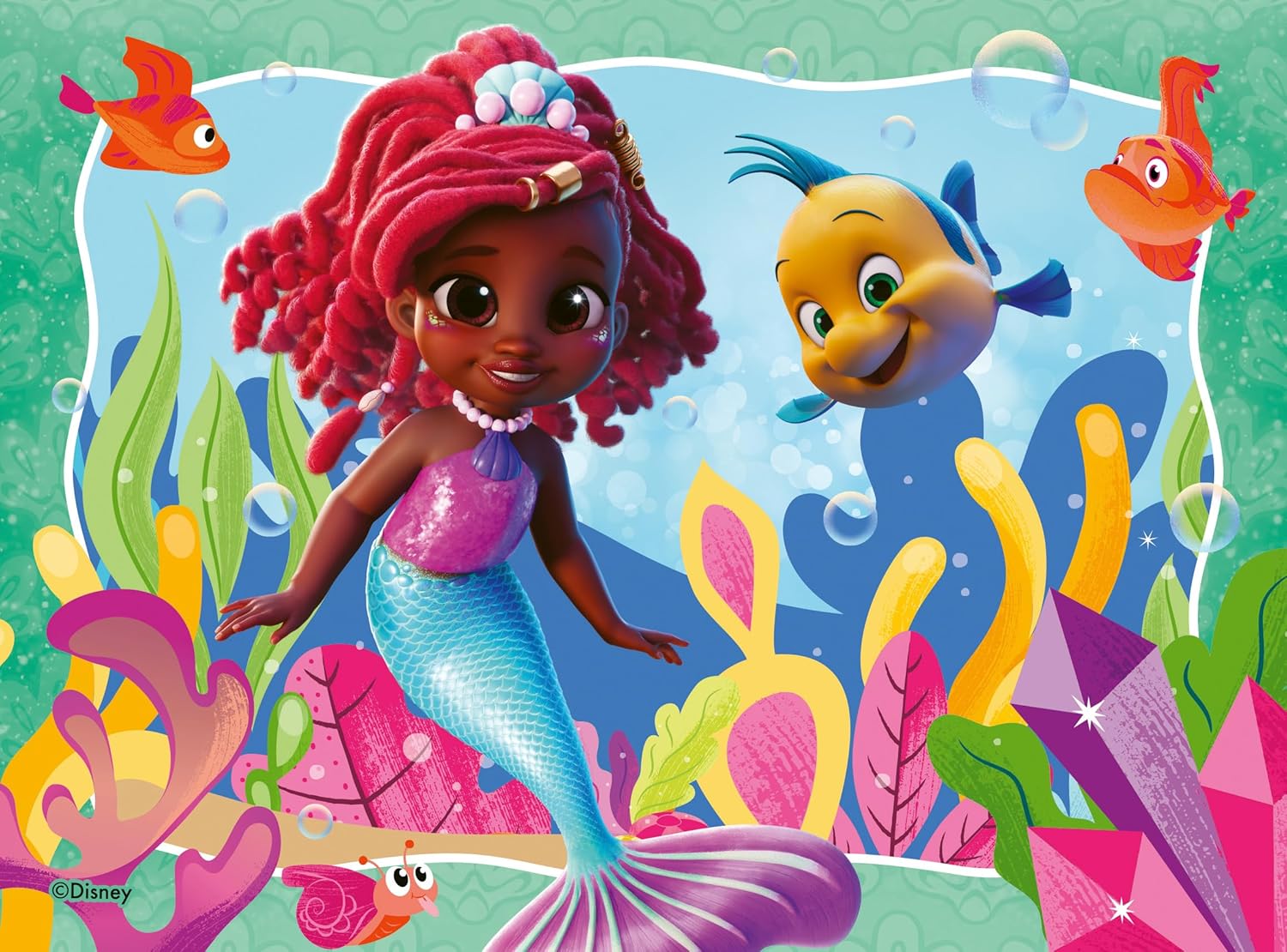 Ravensburger 12004024 Disney Junior Ariel-The Little Mermaid Toys-4 in a Box Jigsaw Puzzles for Kids Age 3 Years Up-12, 16, 20, 24 Pieces, Multicolour, One Size