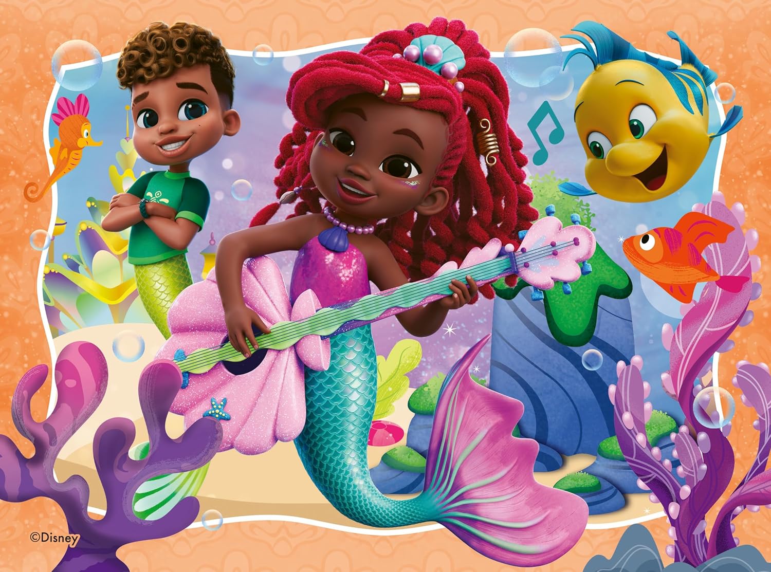 Ravensburger 12004024 Disney Junior Ariel-The Little Mermaid Toys-4 in a Box Jigsaw Puzzles for Kids Age 3 Years Up-12, 16, 20, 24 Pieces, Multicolour, One Size
