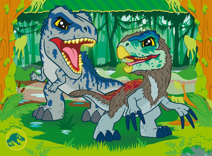 Ravensburger 12004027 Jurassic World Toys (Explorers) 4 in a Box Jigsaw Puzzles for Kids Age 3 Years Up-12, 16, 20, 24 Pieces, Multicolour, One Size