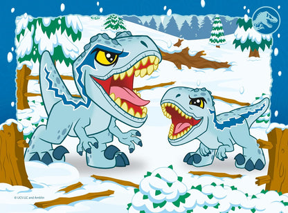 Ravensburger 12004027 Jurassic World Toys (Explorers) 4 in a Box Jigsaw Puzzles for Kids Age 3 Years Up-12, 16, 20, 24 Pieces, Multicolour, One Size
