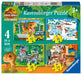 Ravensburger 12004027 Jurassic World Toys (Explorers) 4 in a Box Jigsaw Puzzles for Kids Age 3 Years Up-12, 16, 20, 24 Pieces, Multicolour, One Size