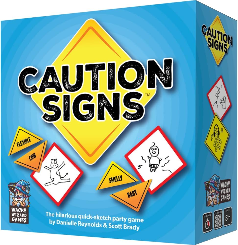 Wise Wizard Games | Caution Signs | Fast-Paced Party Game | Ages 10+ | 3-9 Players | 10+ Minutes Playing Time