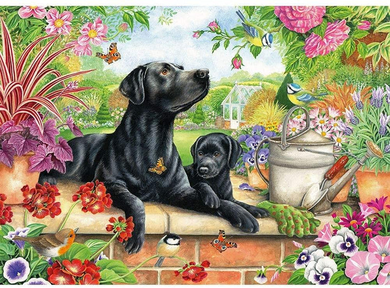 Otter House - 1000 Piece Jigsaw Puzzle - Black Labrador & Pup