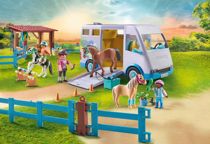 PLAYMOBIL Horses of Waterfall 71493 Mobiele manege, spelenderwijs leren, avonturen beleven op de Waterfall Ranch, gedetailleerde speelgoed voor kinderen vanaf 4 jaar