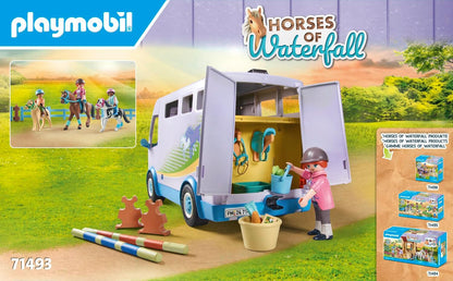PLAYMOBIL Horses of Waterfall 71493 Mobiele manege, spelenderwijs leren, avonturen beleven op de Waterfall Ranch, gedetailleerde speelgoed voor kinderen vanaf 4 jaar