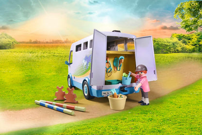 PLAYMOBIL Horses of Waterfall 71493 Mobiele manege, spelenderwijs leren, avonturen beleven op de Waterfall Ranch, gedetailleerde speelgoed voor kinderen vanaf 4 jaar