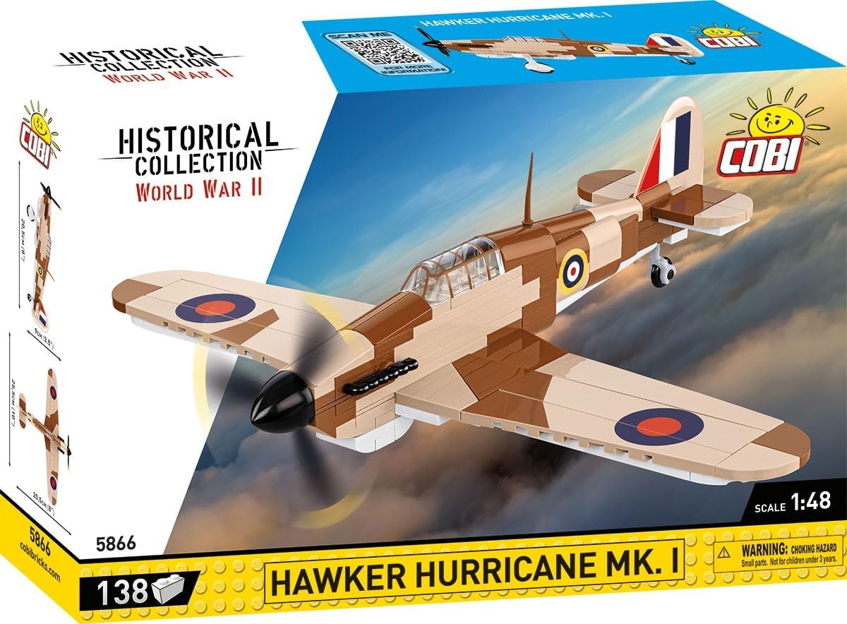 COBI Hawker Hurricane Mk. I, 8 inches x 10 inches x 3.5 inches