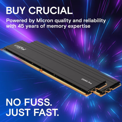 Crucial Pro DDR5 RAM 32GB Kit (2x16GB) 6000MHz, Intel XMP 3.0, Computer Memory (PC) DDR5 32GB RAM - CP2K16G60C48U5