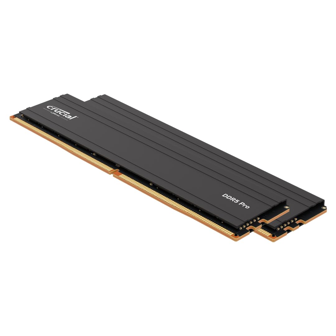 Crucial Pro DDR5 RAM 32GB Kit (2x16GB) 6000MHz, Intel XMP 3.0, Computer Memory (PC) DDR5 32GB RAM - CP2K16G60C48U5
