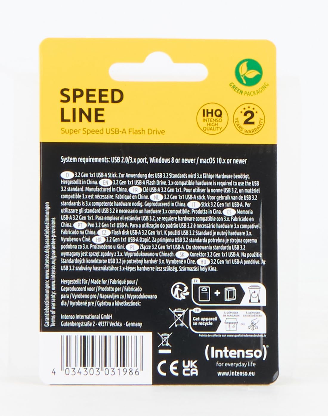 Intenso Speed Line 2 x 64 GB Memory Stick USB 3.2 Gen 1x1 Black 64 GB - 2er Pack