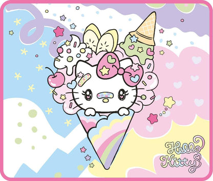 Konix Hello Kitty Gaming-Mauspad 32 x 27 cm - Rutschfeste Mikrofaser - Oberfläche - Gummi - Motiv Eis