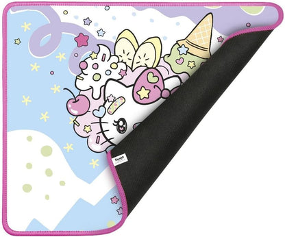 Konix Hello Kitty Gaming-Mauspad 32 x 27 cm - Rutschfeste Mikrofaser - Oberfläche - Gummi - Motiv Eis