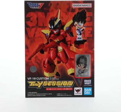 TAMASHII NATIONS - Macross 7 - VF-19 Custom Fire Valkyrie with Basara Nekki, Bandai Spirits Tiny Session Figure