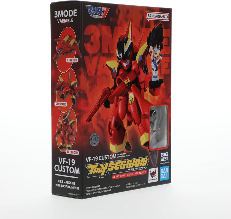 TAMASHII NATIONS - Macross 7 - VF-19 Custom Fire Valkyrie with Basara Nekki, Bandai Spirits Tiny Session Figure