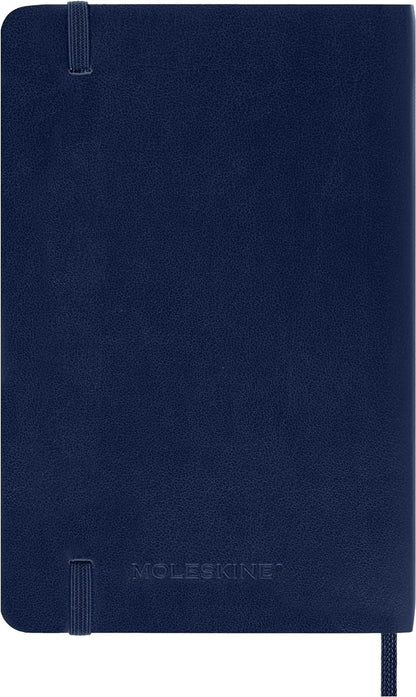 Moleskine Weekly Planner, Weekly Agenda with Space for Notes 12 Months 2025, Soft Cover and Elastic Closure, Sapphire Blue Color, Pocket Format 9x14 cm