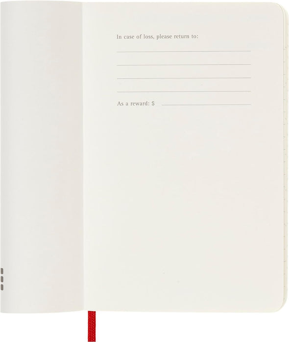Moleskine Weekly Planner, Weekly Agenda with Space for Notes 12 Months 2025, Soft Cover and Elastic Closure, Scarlet Red Color, Pocket Format 9x14 cm