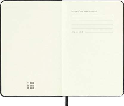 Moleskine Weekly Planner, Horizontal 12-Month 2025 Agenda, HardCover and Elastic Closure, Black Color, Pocket Format 9x14 cm