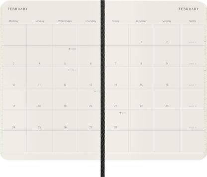 Moleskine Monthly Planner, 12-Month Agenda 2025, Soft Cover and Elastic Closure, Black Color, Pocket Format 9x14 cm