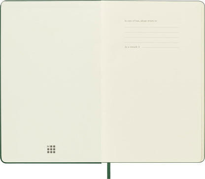 Moleskine Daily Planner, 12-Month Daily Agenda 2025, Hard Cover and Elastic Closure, Myrtle Green Color, Large Format 13x21 cm Hard Cover Large Myrtle Green