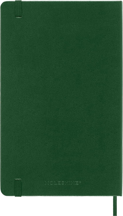 Moleskine Daily Planner, 12-Month Daily Agenda 2025, Hard Cover and Elastic Closure, Myrtle Green Color, Large Format 13x21 cm Hard Cover Large Myrtle Green