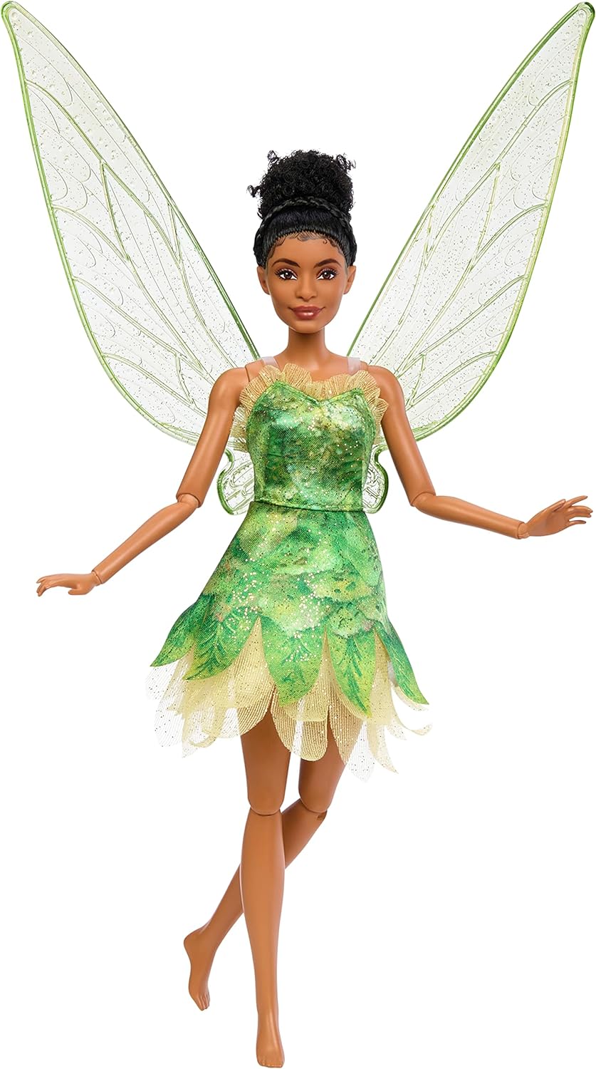 Mattel Disney Peter Pan y Wendy Campanilla Muñeca con vestido de hada, juguete +3 años (HNY37