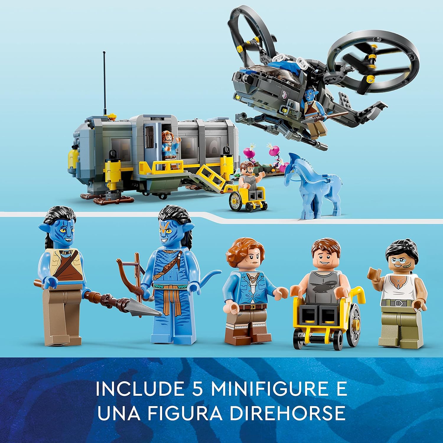 LEGO 75573 Avatar Floating Mountains: Site 26 & RDA Samson, Buildable Helicopter Toy for Kids with Direhorse Animal Figure and 5 Minifigures, Gift Idea for Boys & Girls
