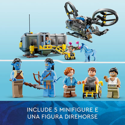 LEGO 75573 Avatar Floating Mountains: Site 26 & RDA Samson, Buildable Helicopter Toy for Kids with Direhorse Animal Figure and 5 Minifigures, Gift Idea for Boys & Girls