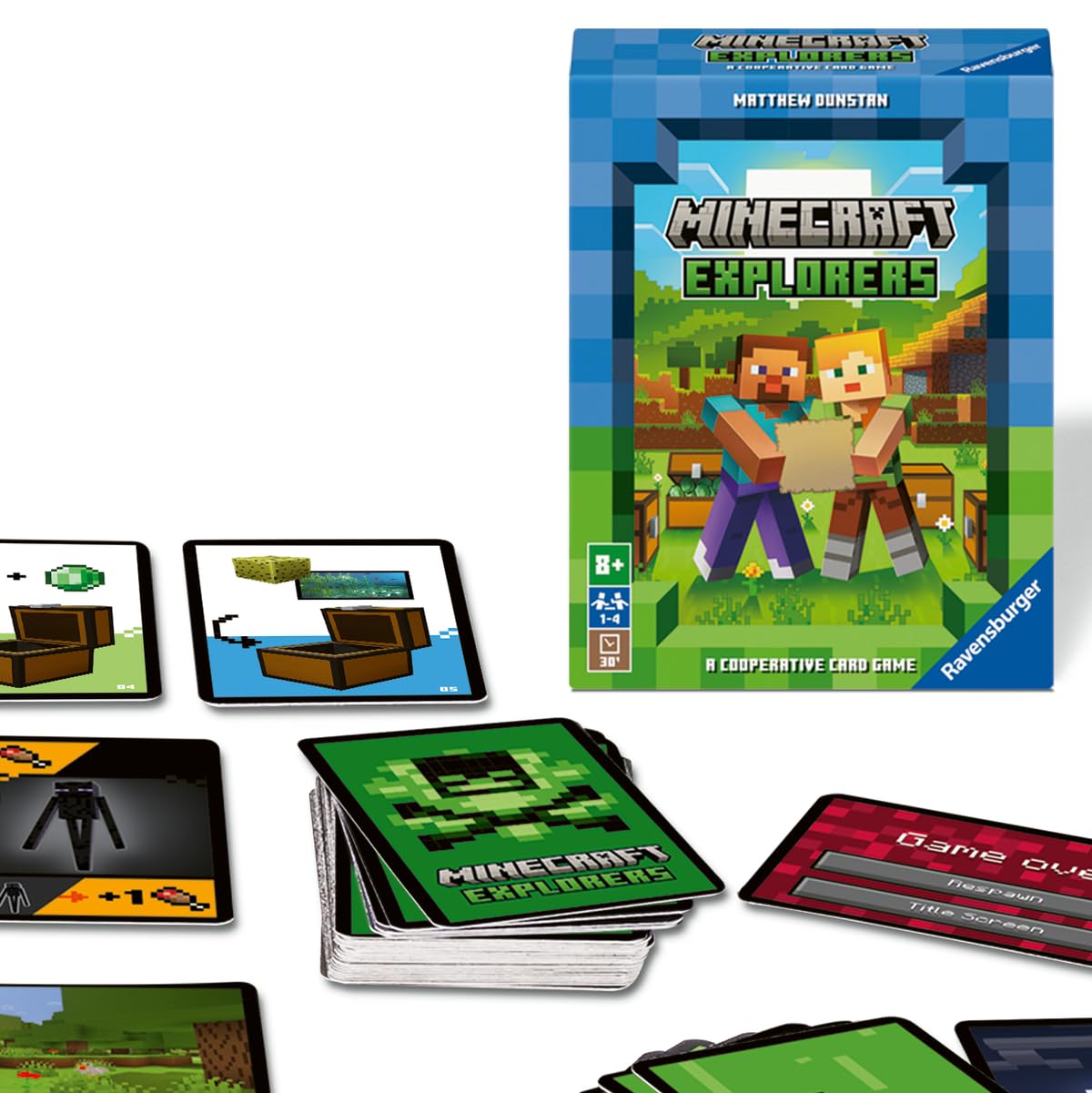 Ravensburger 21580 Minecraft Gifts-Explorers Cooperative Strategy Card Games for Adults and Kids Age 8 Years Up-2 to 4 Players-2024, Multicolour, One Size
