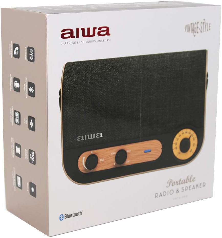 Aiwa Vintage Style Portable Radio & Speaker (Fm/Usb/Aux/Bt)
