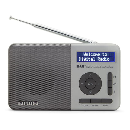 Aiwa Rd40Dabtn - Digital Dab+ & Fm Radio Alarm Clock (Silver)