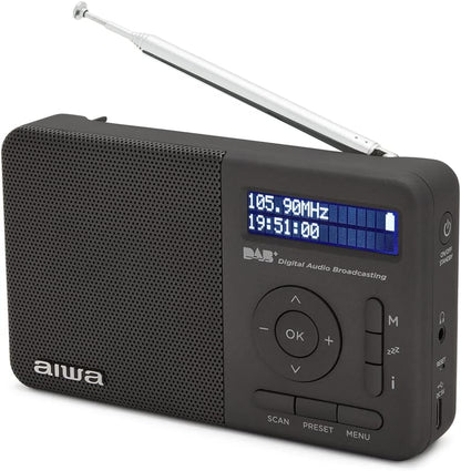Aiwa Rd40Dabtn - Digital Dab+ & Fm Radio Alarm Clock (Black)