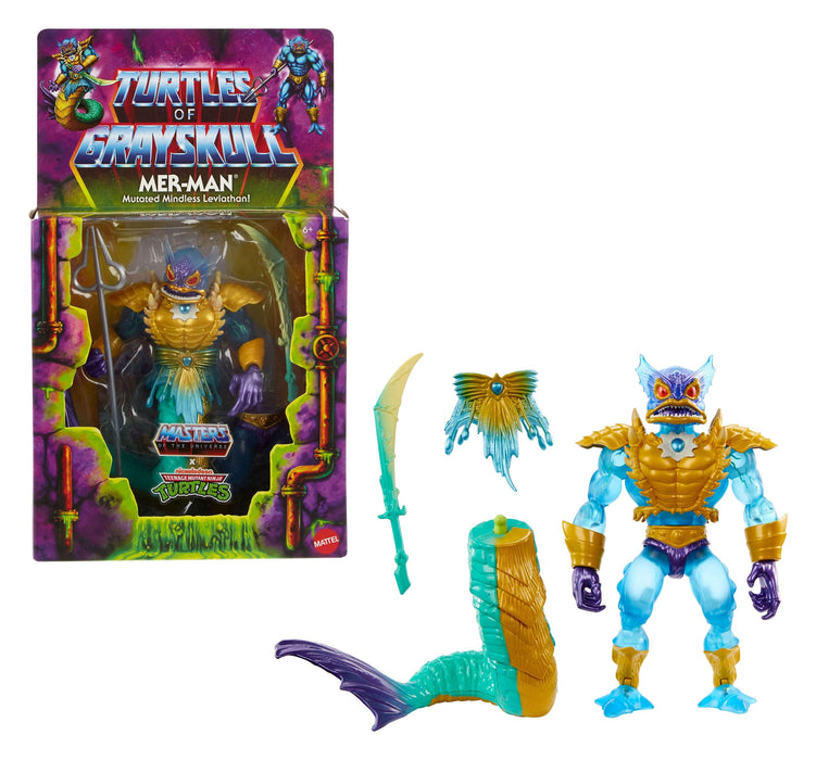Masters of the Universe Turtles of Grayskull TMNT Deluxe Mer-Man Figure, HTH28