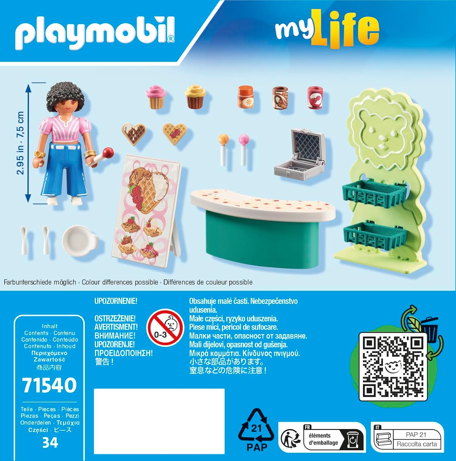PLAYMOBIL myLife 71540 Puesto de Dulces, deliciosos bocadillos, gofres y Pasteles, Juguetes para niños a Partir de 5 años