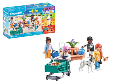 Playmobil 71541 myLife: MyFigures Shopping, a big shopping spree through the stores, including a shopping cart and bag, detailed play sets suitable for children ages 5+