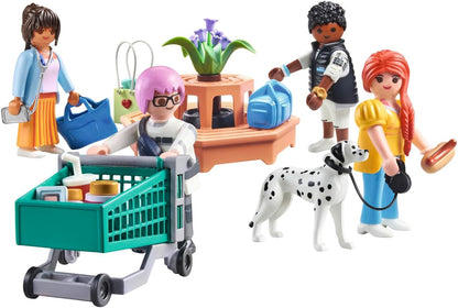 Playmobil 71541 myLife: MyFigures Shopping, a big shopping spree through the stores, including a shopping cart and bag, detailed play sets suitable for children ages 5+