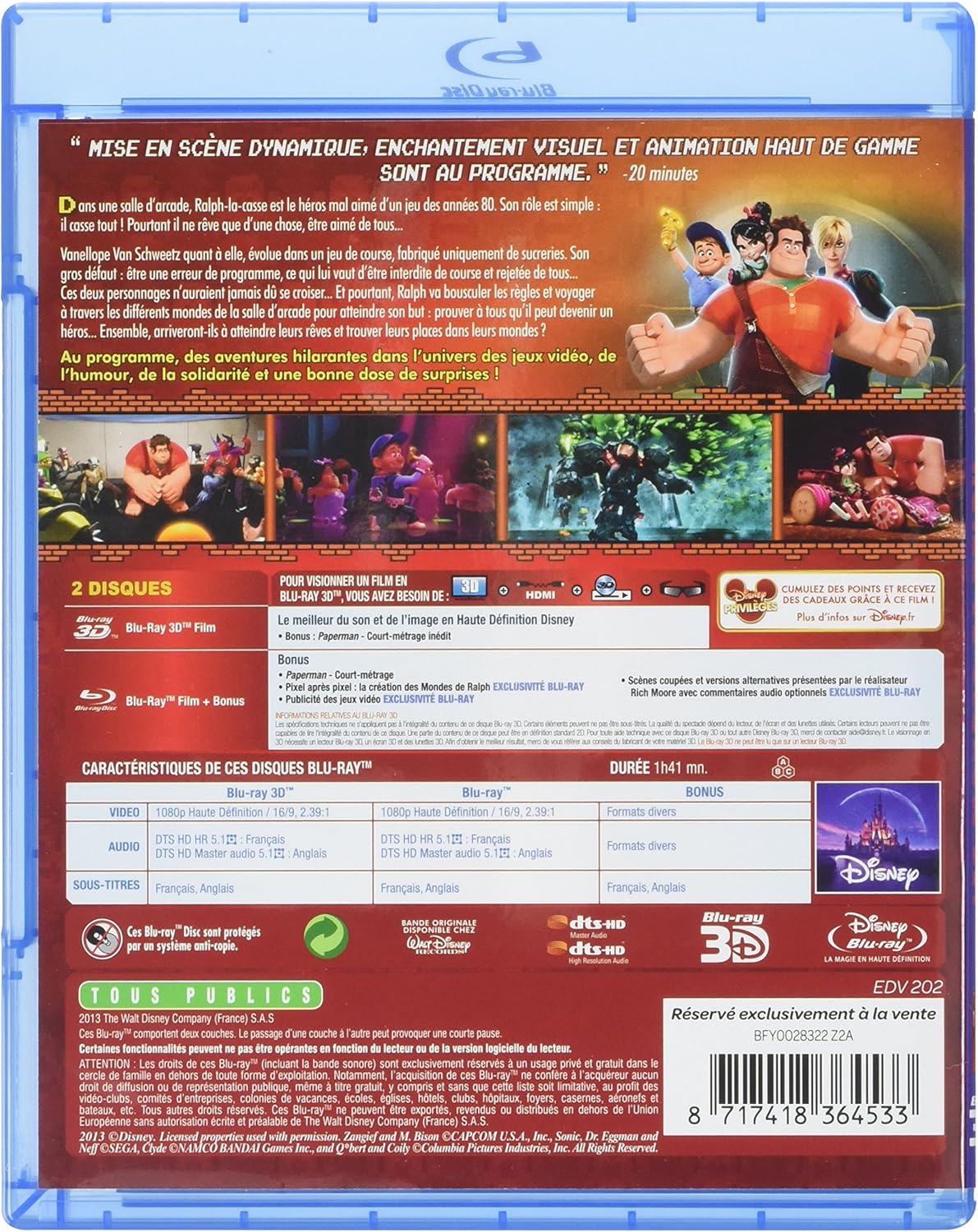 Movie Les Mondes De Ralph 3D+2D/Blu-Ray
