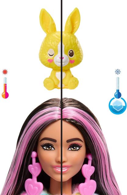Barbie Cutie Reveal Doll & Accessories with Tie-Dyed Bunny Plush Costume & 10 Surprises Including Color Change, Color Dream Series, HRK38