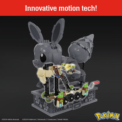 MEGA Pokemon Eeve en movimiento +1200 bloques de construcción, juguete +12 años (Mattel HTH71)