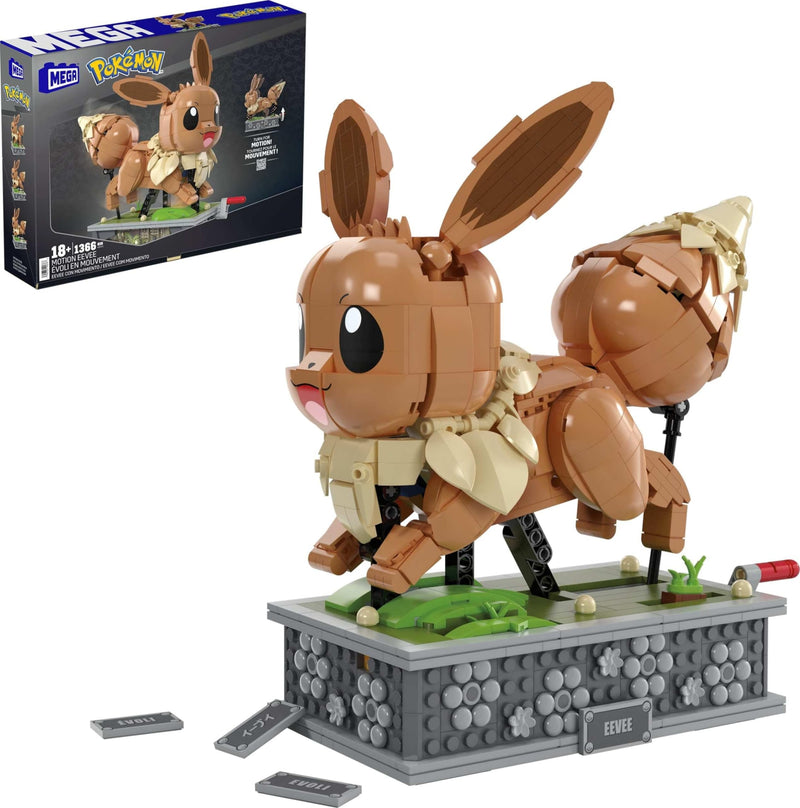 MEGA Pokemon Eeve en movimiento +1200 bloques de construcción, juguete +12 años (Mattel HTH71)