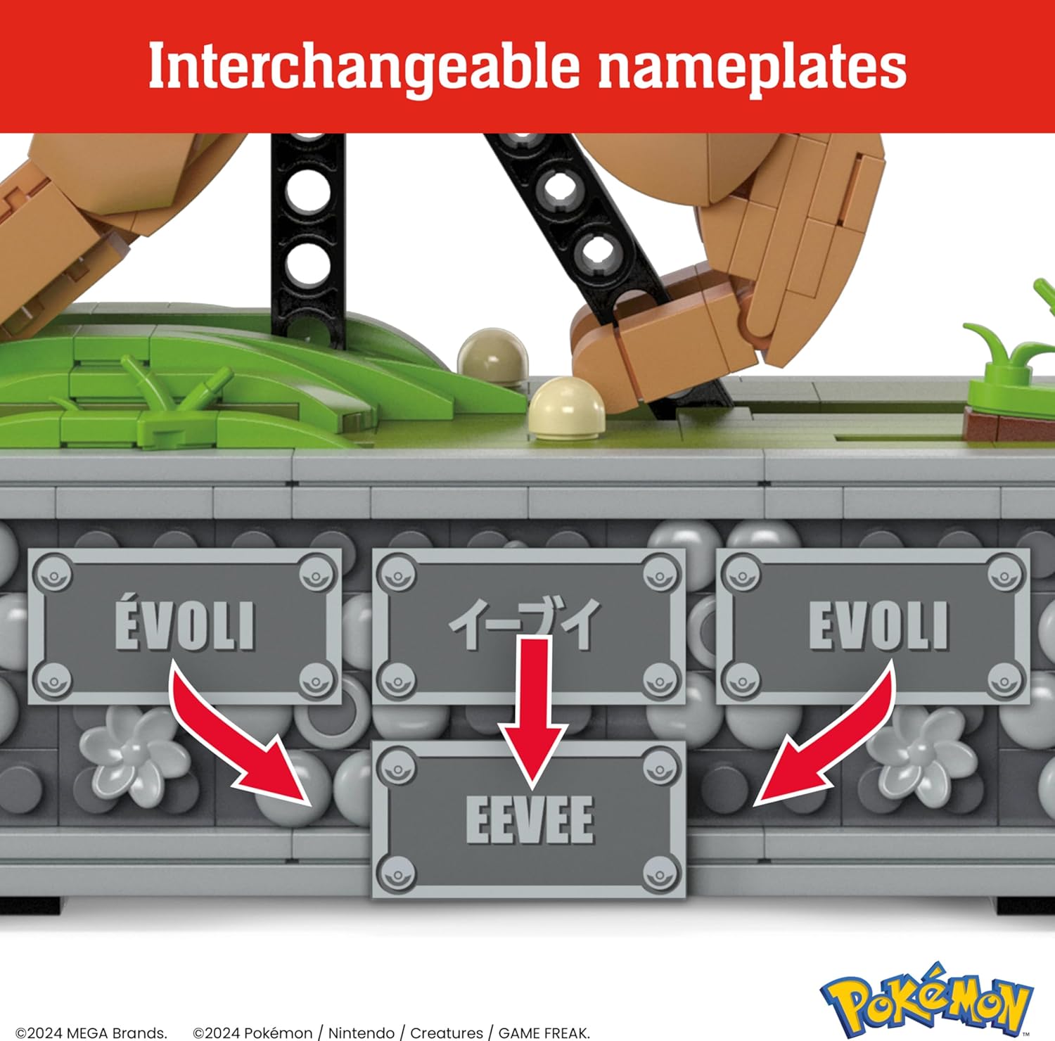 MEGA Pokemon Eeve en movimiento +1200 bloques de construcción, juguete +12 años (Mattel HTH71)
