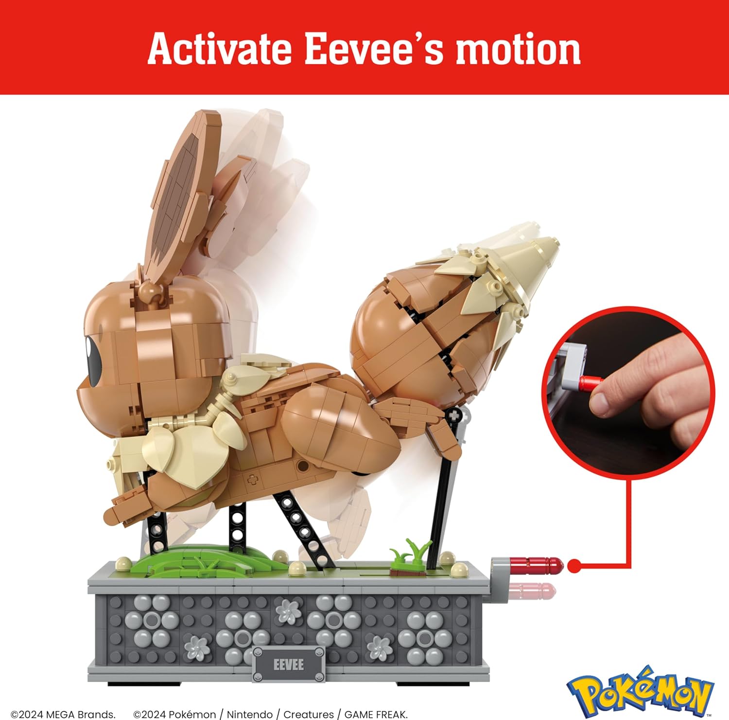 MEGA Pokemon Eeve en movimiento +1200 bloques de construcción, juguete +12 años (Mattel HTH71)