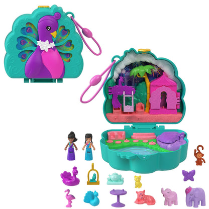 * Polly Pocket India Peacock Animal Garden Compact