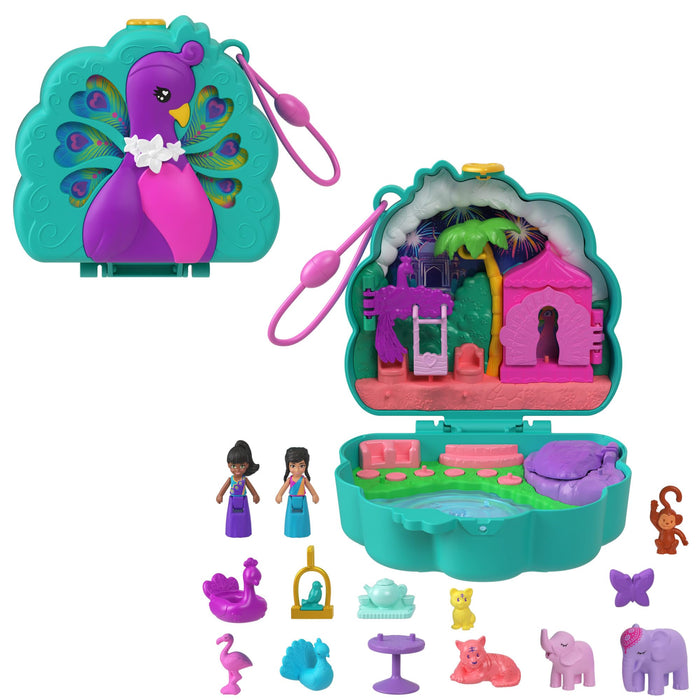 * Polly Pocket India Peacock Animal Garden Compact