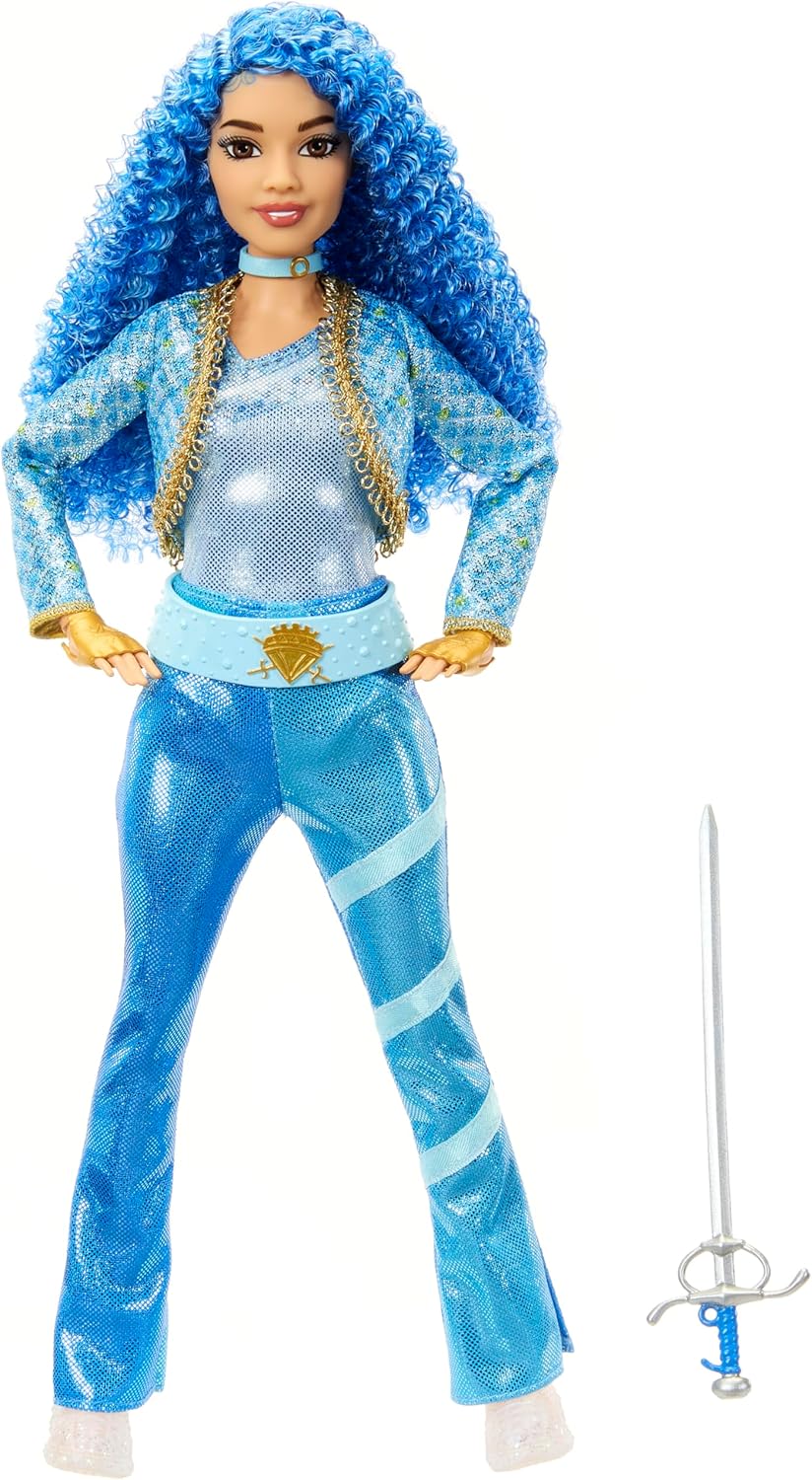 Mattel Disney Descendants: The Rise of Red Fashion Doll & Accesorio, Princesa Chloe Charming, Hija de Cenicienta con ropa y espada inspiradas en la película
