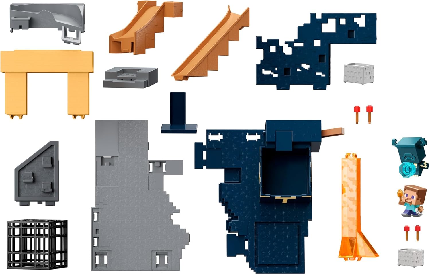 Mattel Minecraft Mini Mode Playset, Rise of the Warden Set with 2 Minis including Steve & Warden Figures & DLC Code, HXT72