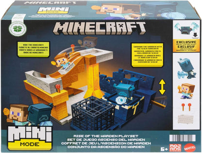 Mattel Minecraft Mini Mode Playset, Rise of the Warden Set with 2 Minis including Steve & Warden Figures & DLC Code, HXT72
