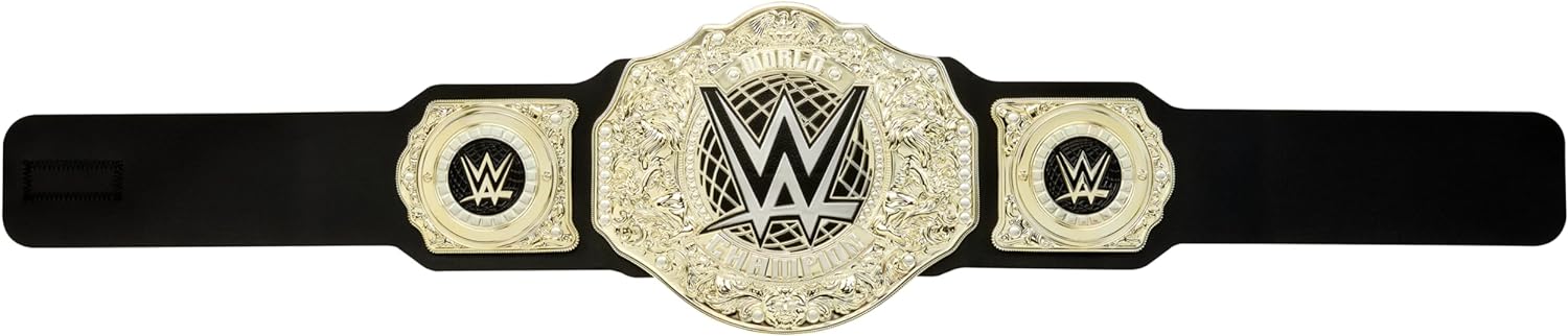 Mattel WWE Championship Title, World Heavyweight Championship Role-Play & Costume Piece, Leather-like Belt 3+ Feet with One-Time Adjustment, HYF18