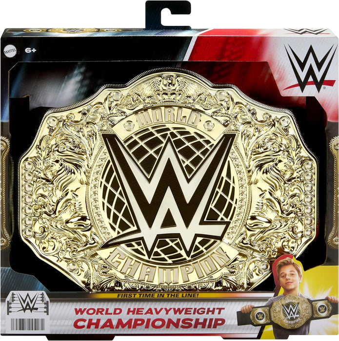 Mattel WWE Championship Title, World Heavyweight Championship Role-Play & Costume Piece, Leather-like Belt 3+ Feet with One-Time Adjustment, HYF18