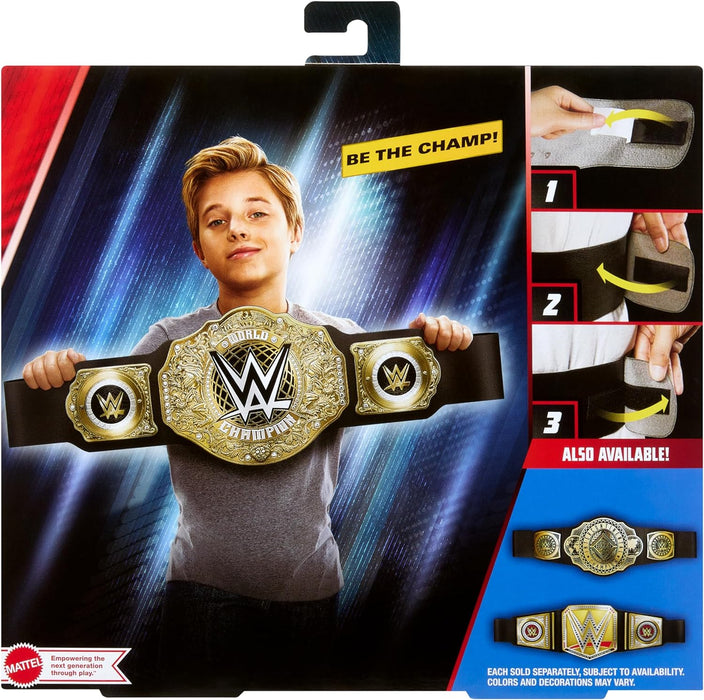 Mattel WWE Championship Title, World Heavyweight Championship Role-Play & Costume Piece, Leather-like Belt 3+ Feet with One-Time Adjustment, HYF18